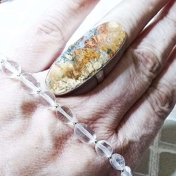 Clear Quartz Bracelet | Sparkling Crystal | Handmade Winter Holiday Gift Jewelry - Picture 6 of 9